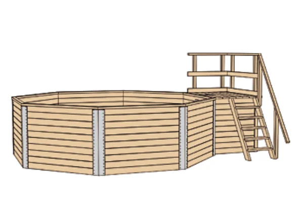 Piscina Redonda de Madera (sin incluir el equipo)